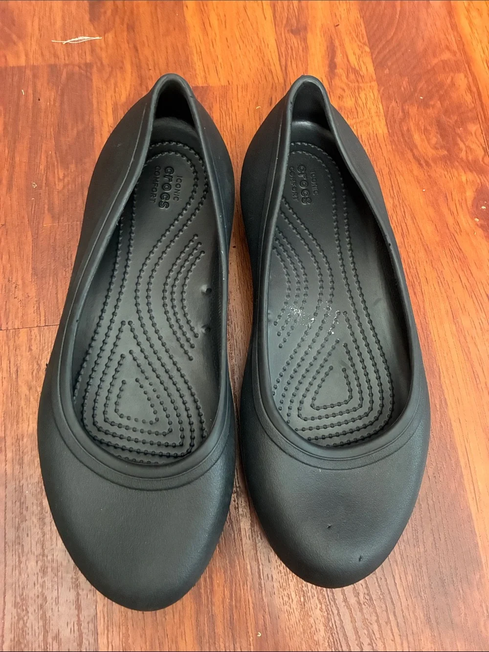 CROCS Women's Black Slip-On Ballet Flat